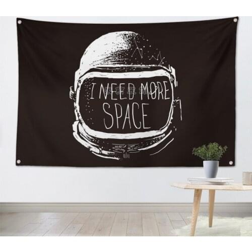 I NEED MORE SPACE cartoon cosmic hang cloth hanging flag bar studio tide shop home wall decoration background