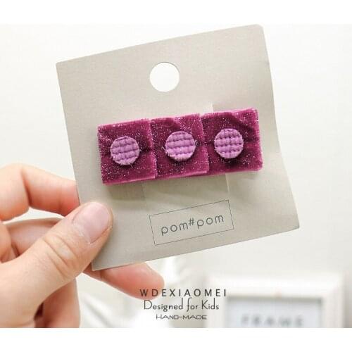 Fashion Women Girls Hair Clip Barrettes Hair Pin Sweet Shiny Velvet Joint Tailor Cloth Dots Hairgrips Cute Kids Hair Accessories