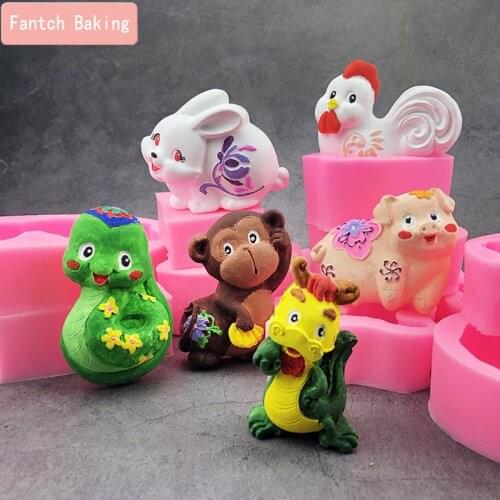 Cartoon Animal Silicone 3D Mold For Chocolate Candle Cake Decorating Fondant Mould Resin Polymer Clay Tool