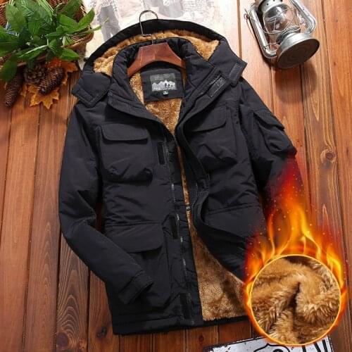 Fashion Men Winter Cotton Padded Clothes 2021 Thicken Fleece Men Hooded Windbreaker Jacket Male Casual Warm Parka Coat Plus Size