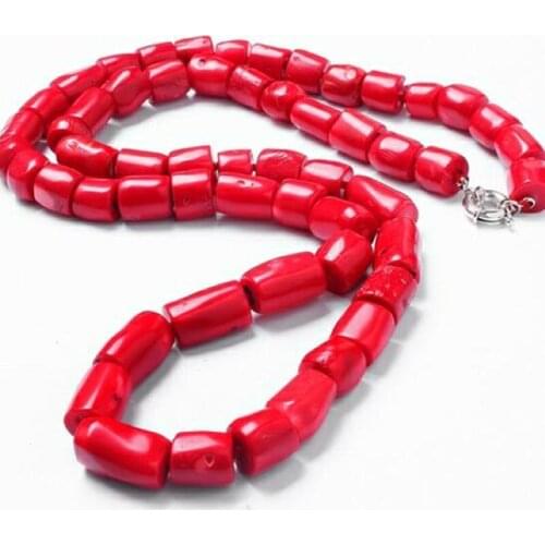 Natural red coral 8-10mm newly irregular semi-precious stone cube abacus rondelle beads jewelry necklace making 18-30inch