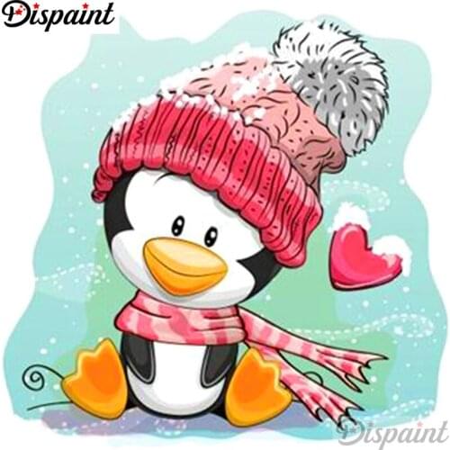 Dispaint Full Square/Round Drill 5D DIY Diamond Painting "Cartoon penguin" 3D Embroidery Cross Stitch 5D Home Decor A12510
