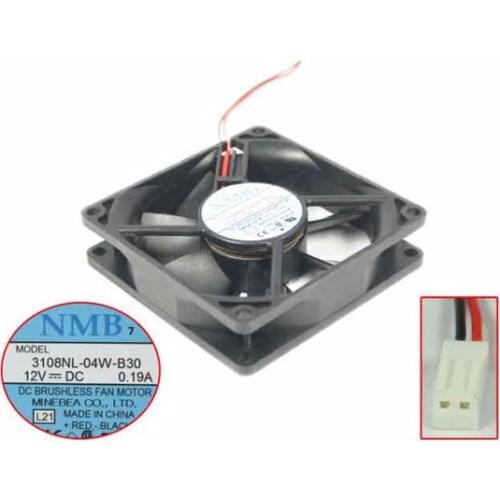 NMB-MAT 3108NL-04W-B30 L21 DC 12V 0.19A 80x80x20mm 2-wire Server Cooling Fan