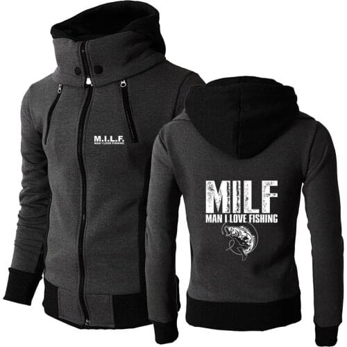 2021 New Fashion Milf Man I Love Fishing Zipper Hoodie Leisure Sportswear Fitness Popular Sweatshirt Hooded Solid Color Clothing