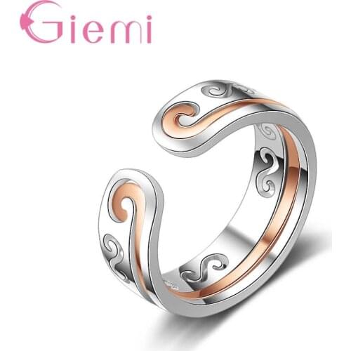 New Fashionable Solid 925 Sterling Silver Opening Finger Rings For Lovers' Good Selling Jewelry Crystal Anniversary Gift
