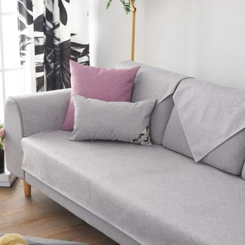 Solid Color Nordic sofa cushion four seasons universal New Hot slip simple modern three-seat sofa cover towel cover living room