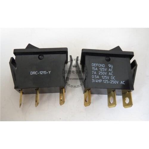 Original new 100% DRC-1215-Y rocker switch 3pin 3gear warping rocker arm power switch 7A250V