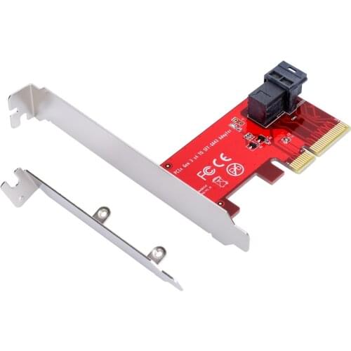 PCIe to U.2 SFF-8643 Gen 3 /4 -lane Card for 2.5" Nvme SSD with Mini-sas (SFF-8643) to U.2 (SFF-8639) Cable for Mining