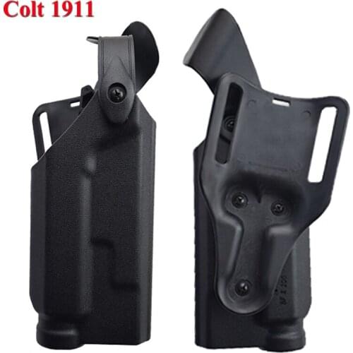 Right Hand Tactical Gun Carry Case Colt 1911 With Flashlight Belt Holster Military Airsoft Hunting Gear Holster