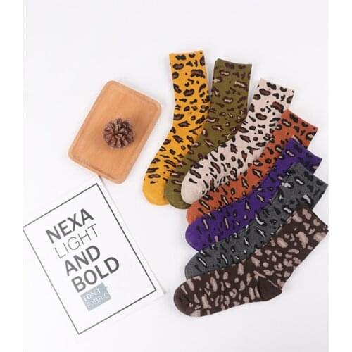 Sexy Womens Socks Socks Autumn And Winter New Fashion Leopard Print Socks Womens Tube Womens Socks Personality Retro Socks Pi