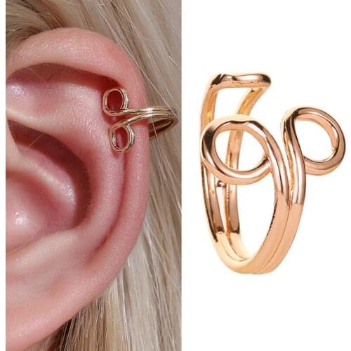 Fashion Simple Gold Scissors Clip Earrings For Women Girls Cubic Zircon Cross Leaf Ear Cuff Climber Jewelry Crystal Hook Earring