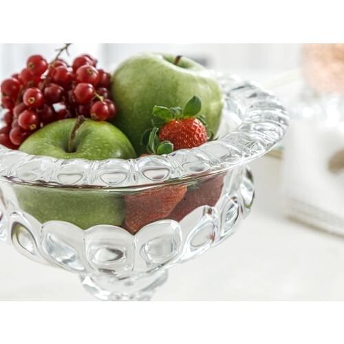 Glass Fruit Bowl 25 X21 cm Transparent Bowls Bowls Plates Tableware Dinner Snack Salad Fruit Vegetable bowl dish plate