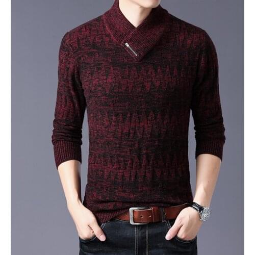 New Arrival Male Knit Fashion Design Zipper Warm Sweater Autumn Winter Men Sweater Long Sleeve High Quality