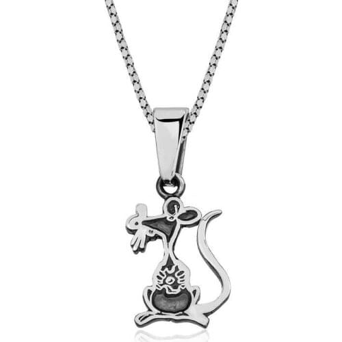 Tevuli 925 Sterling Silver Mouse Unisex Necklace