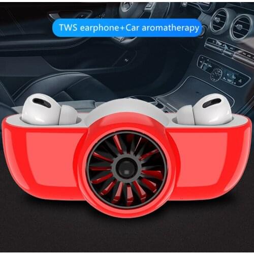 2 in1 Tws Wireless Headphones Bluetooth 5.0 Earphone Car Aromatherapy Blue/Red Color Suit For Samsung iPhone Headphones