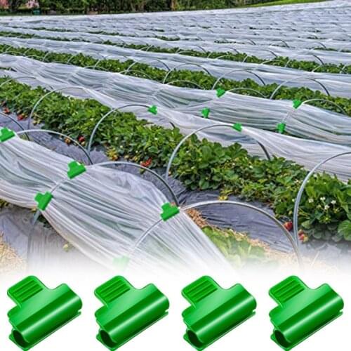 40pcs/lot Greenhouse Clamps Film Row Cover Netting Tunnel Hoop Clip Frame Shading Net Rod Greenhouse Clamps Extension Support