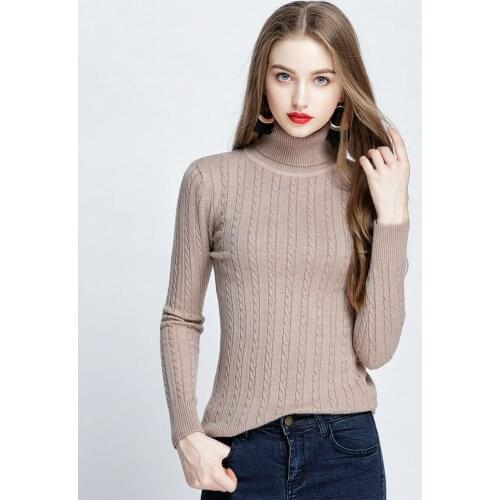 2019 Cotton Polyester Top Blusas De Inverno Feminina Jumper Sweater Pullover Winter New Knitting Korean Solid Show Rendering
