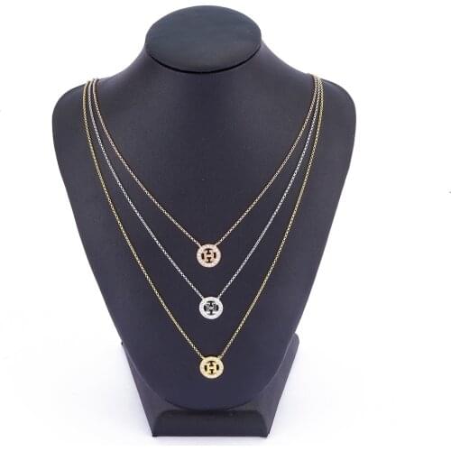 2021 May New Long Necklaces Women Wedding Hollow Fine Long Chain14k Gold Natural Zircon Luxury Fashion