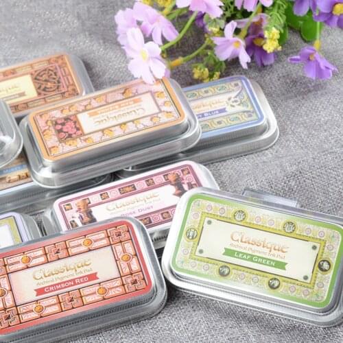 1pc CQ Tsukineko stazon iron box retro printing pad quick-drying inkpad rubber stamp clear stamps bullet journal supplies