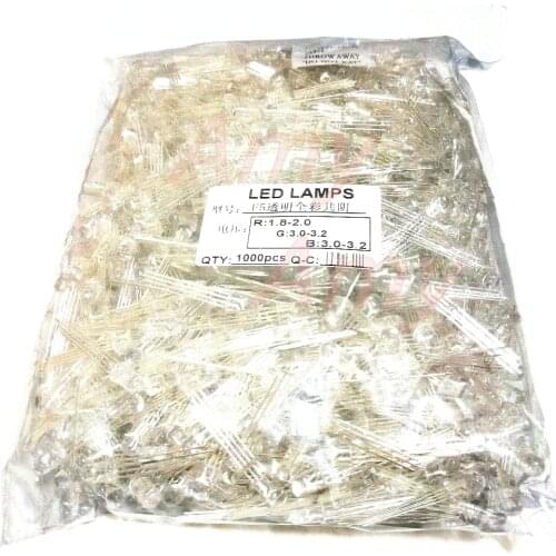 1000pcs/lot 5MM LED lamp common cathode red, green and blue legs in bright full-color controllable RGB Colorful li