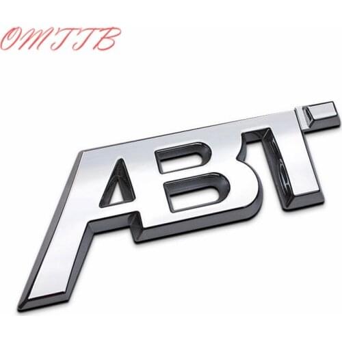 3D Chrome ABT Cool Sticker car rear emblem badge sticker For Volkswagen vw Golf 5 6 7 MK6 MK7 Polo Plated decal sticker