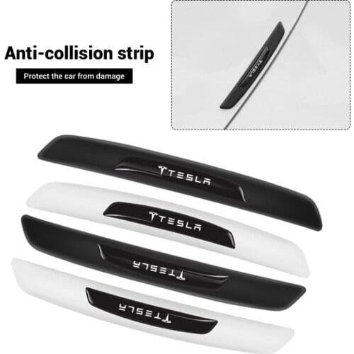 4Pcs Car Anti-Collision Strip Car Door Anti-Scratch Protector Stickers For Tesla Model 3 Model X Model S