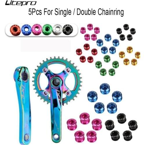 5pcs Litepro Bike Chainring Bolts Single Double Triple Speed Disc Chainwheel Screws Fits For Bicycle Crank and Chain ring