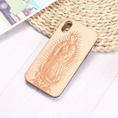 Virgin of Guadalupe Engraved Wood Phone Case Coque Funda For iPhone 12 Mini 6 6S 6Plus 7 7Plus 8 8Plus XR X XS Max 11 Pro Max