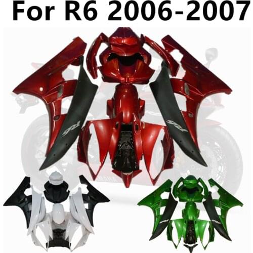 For YAMAHA R6 2006 2007 Matte Black Rose Red Gloss Motorcycle Full Fairing Kits YZF600 06 07 Bodywork Cowling Injection ABS