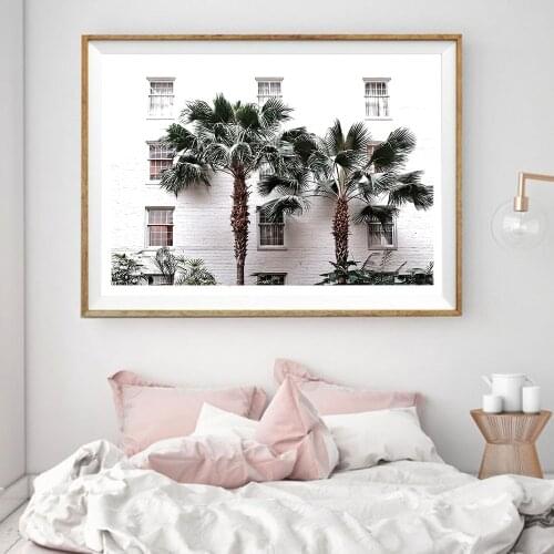 Palm Resort Trees Canvas Painting Green Style Plant Nordic Posters and Prints Wall Art Picture Modern Living Room Home Decor