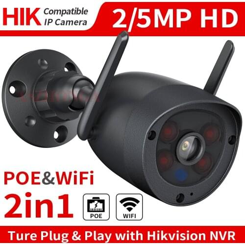 ASZHONGA WIFI 1080P POE IP Camera Wireless 5MP Outdoor CCTV 4X Zoom HD Surveillance Cam CamHipro Onvif Compatible Hikvision NVR