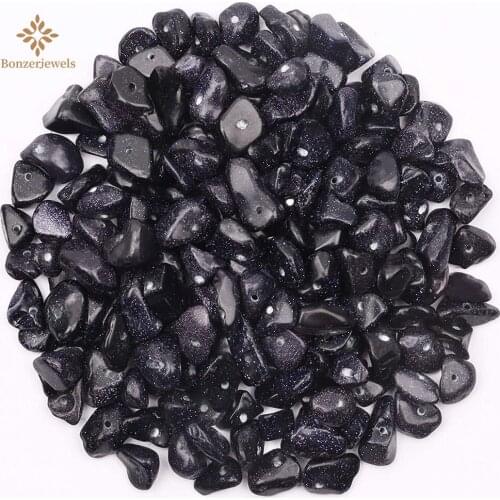 Stone 5-8mm Natural Blue Goldstone Gravel Chip Beads for Making DIY Necklace Bracelet Jewelry Accessories