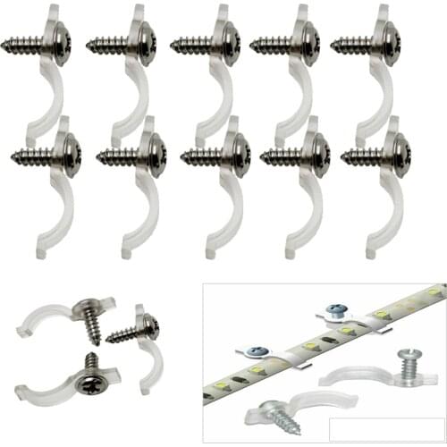 F8mm F10mm Fixing Clip Mounting Brackets For 3528 5050 5630 LED Strip Connector + Screw set LED Strip Fxing Holder
