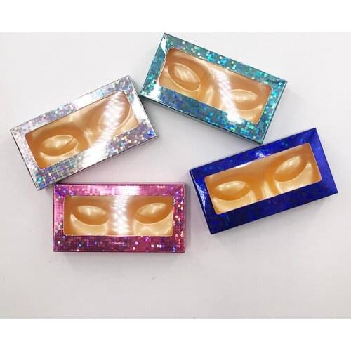 Eyelash Face Shape Tray 4Colors 20/50 pcs/lot For 25mm Mink Eyelash Shiny Lash Box Packing