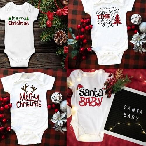 My First Christmas Toddler Jumpsuit Costumes for Infant Party Romper Newborn Baby Rompers Funny Short Sleeve Playsuit