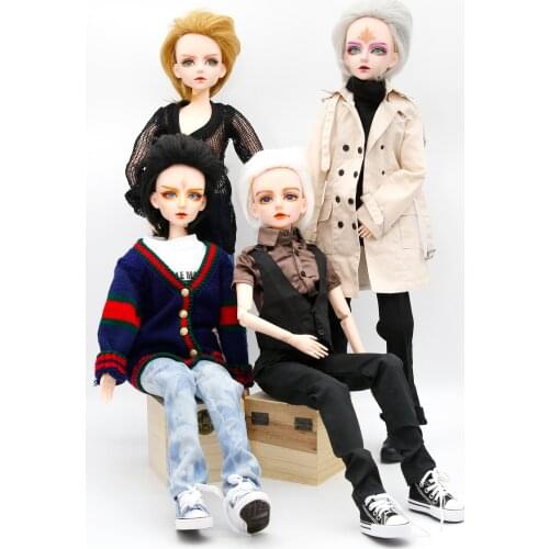 Male BJD dolls Customized DIY Plastic doll 24 joints ball joint doll with wig clothes Boy dolls for gift