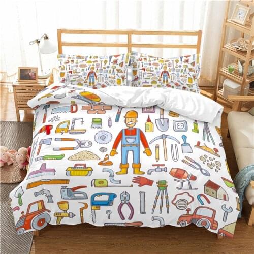 New fashion creative style home textile digital printing dinosaur pattern bedding set Europe and America Queen size 3 pcs Bed