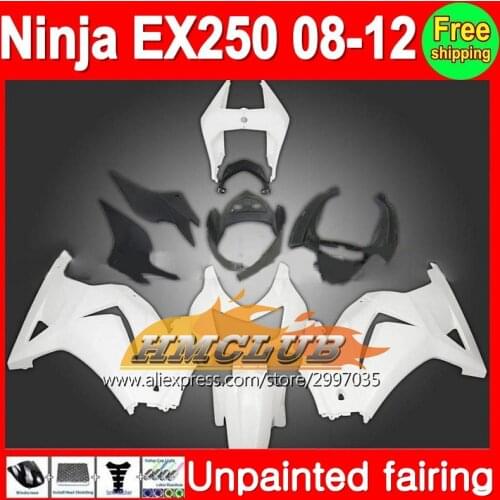 Body Unpainted Full Fairing Kit For KAWASAKI NINJA 250R 08-12 EX250 EX 250 08 09 10 11 12 2008 2009 2010 2011 2012 Fairing