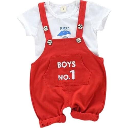 New Summer Baby Boys Clothes Children Fashion T-Shirt Overalls 2Pcs/Sets Toddler Casual Costume Infant Outfits Kids Tracksuits
