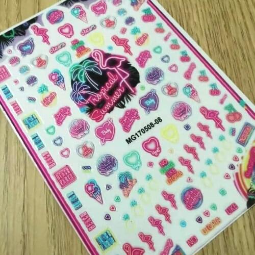 Newest MG0508-08 3D design nail stickers 3d Japan Korea style nail decals self-adhesive DIY nail decoration tools