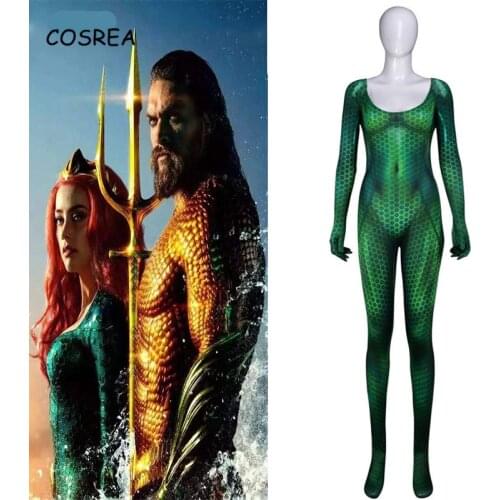 Movie New Women Kids Aquaman Mera Queen Cosplay Costume Zentai Bodysuit Suit Jumpsuits