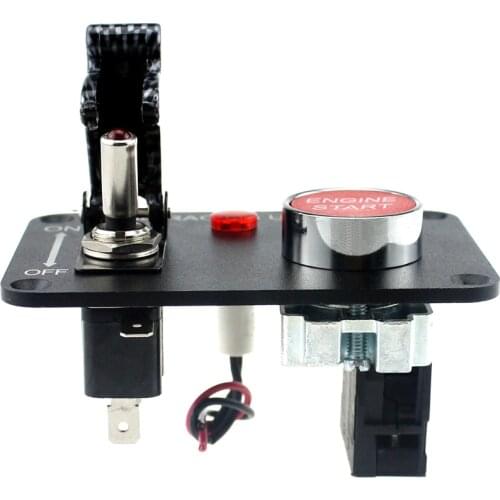 Racing Panel Toggle Switch + Ignition Switch with Indicator Auto Start Button Ignition Switch Start Button Panel with Switches