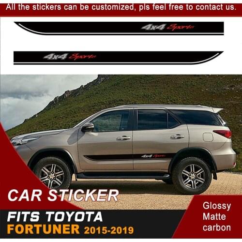 Fit For Toyota Fortuner 2015 2016 2017 2018 2019 Car Sticker Side Door 4x4 Sports Stripe Styling Graphic Vinyl Car Decals Custom