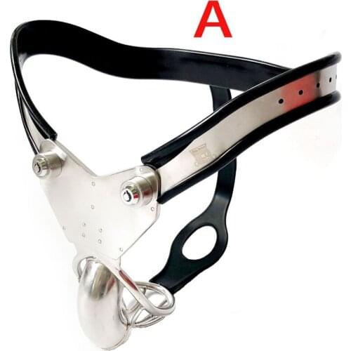 Stainless Steel Silicone Arc Waistline Metal Chastity Belt Pants Sex Toys For Men BDSM Bondage Penis Lock Male Chastity Device