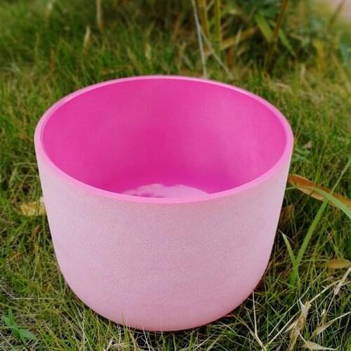 432hz/440hz violet Color A# note Pineal Chakra Quartz Frosted crystal singing bowl 8 inch