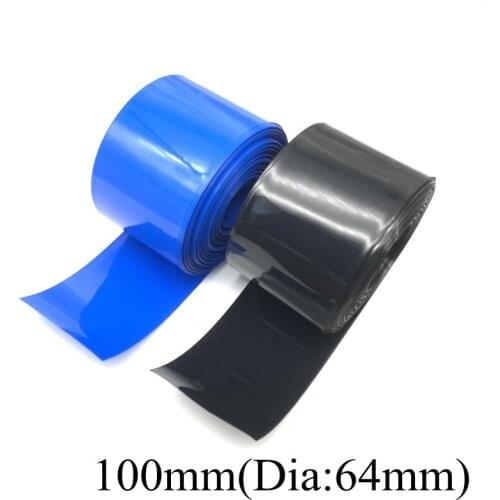 PVC Heat Shrink Tube 100mm Width Blue Multicolor Shrinkable Cable Sleeve Sheath Pack Cover for 18650 Lithium Battery Film Wrap