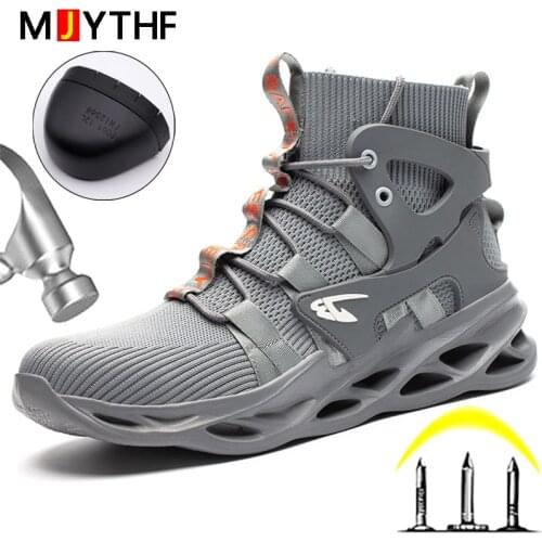 MJYTHF Large Size 49 50 Work Boots Indestructible Shoes Mens Boots Steel Toe Shoes Safety Boots Puncture-Proof Security Shoes