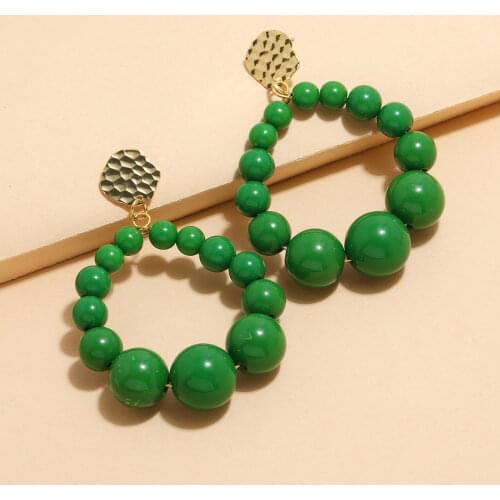 Bohemian Beaded Drop Earrings For Women Girls Exaggerated Boho Classis Trendy Style Large Beads Dangle Earrings Fashion Jewelry