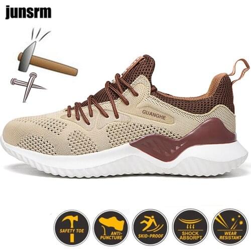 Steel head anti-smashing, puncture, safety protection, men and women work, sports comfortable boots, breathable and lightweight