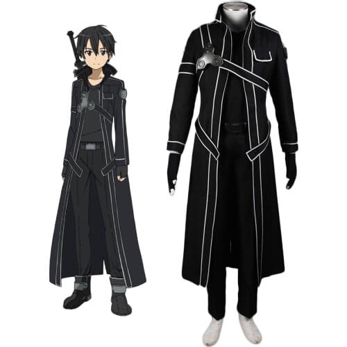 Sword Art Online 1 Kirito Cosplay Costume Custom Made